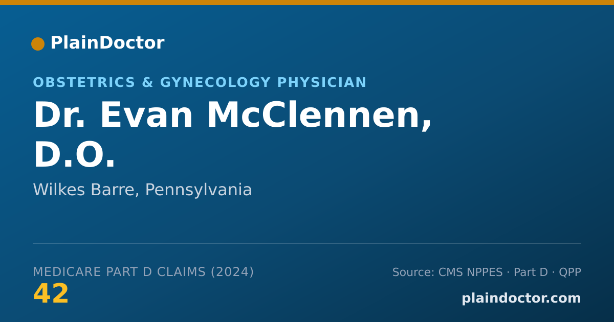 Shareable card for Evan McClennen, D.O. - Obstetrics & Gynecology Physician, Wilkes Barre, PA