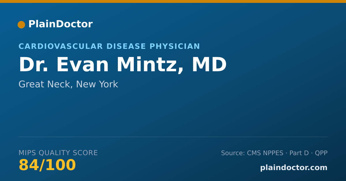Shareable card for Evan Mintz, MD - Cardiovascular Disease Physician, Great Neck, NY