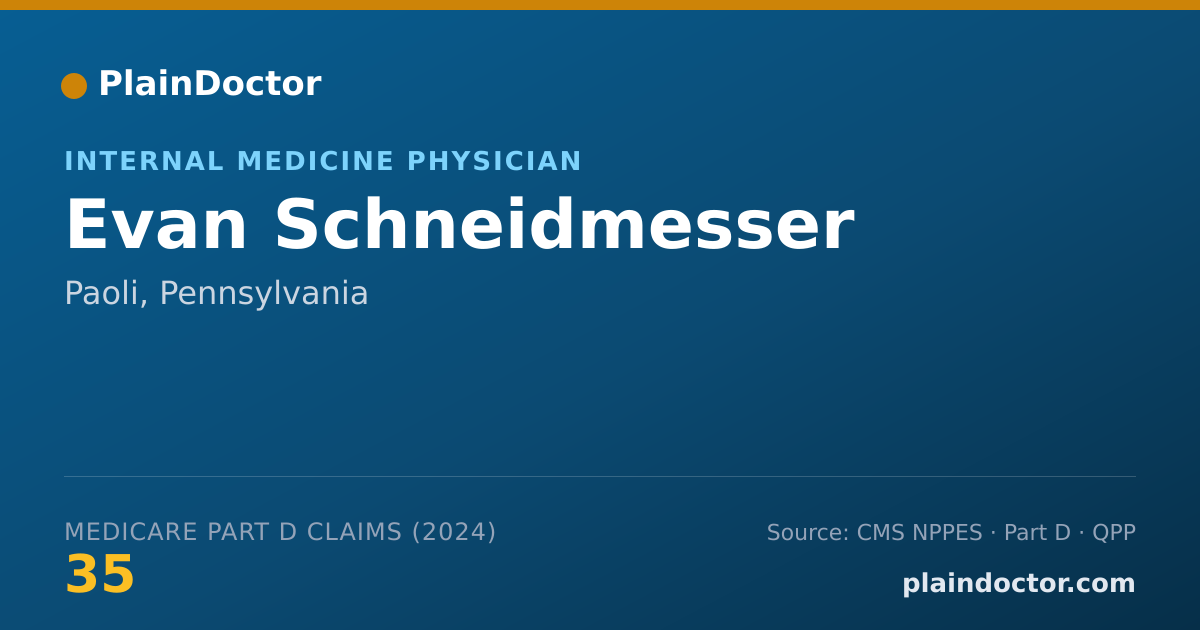 Shareable card for Evan Schneidmesser - Internal Medicine Physician, Paoli, PA