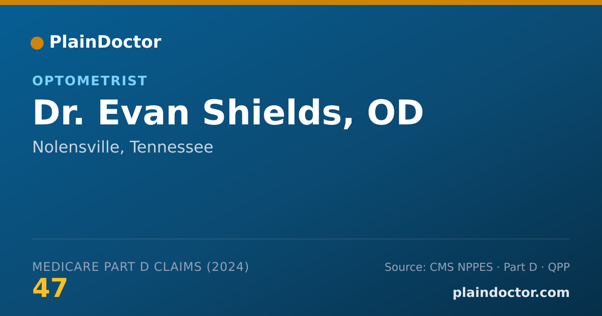 Shareable card for Evan Shields, OD - Optometrist, Nolensville, TN