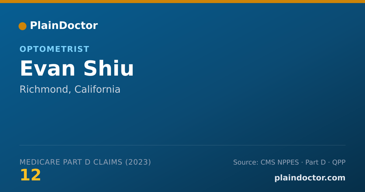 Shareable card for Evan Shiu - Optometrist, Richmond, CA