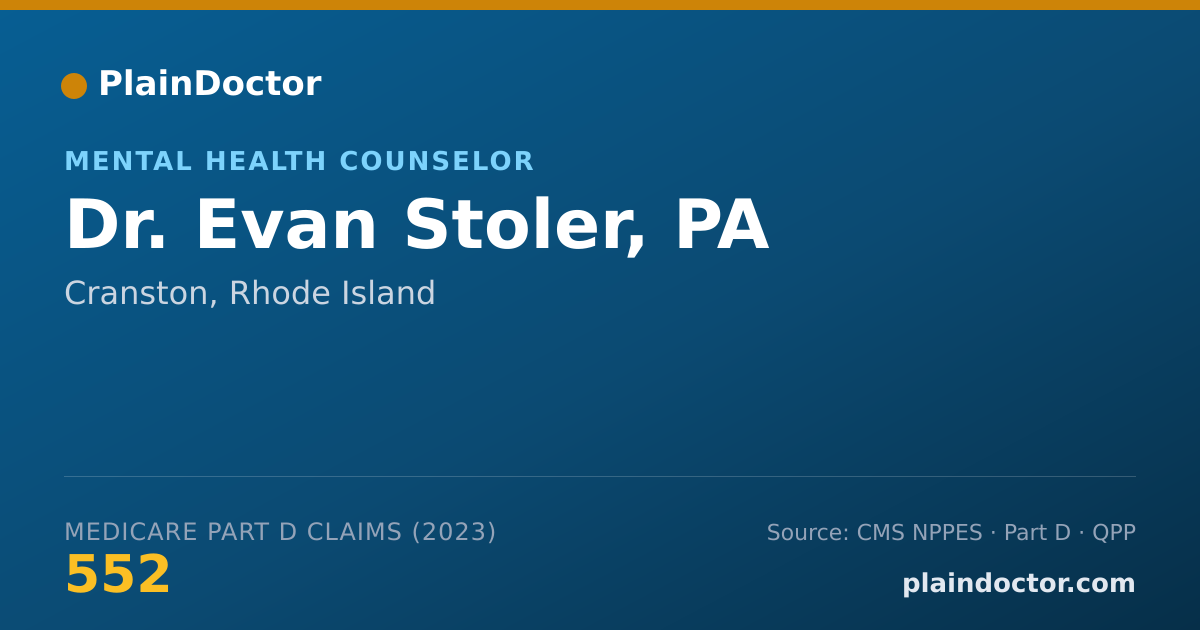 Shareable card for Evan Stoler, PA - Mental Health Counselor, Cranston, RI