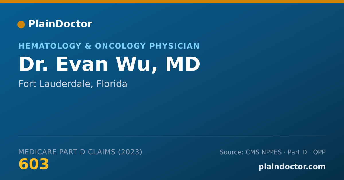 Shareable card for Evan Wu, MD - Hematology & Oncology Physician, Fort Lauderdale, FL