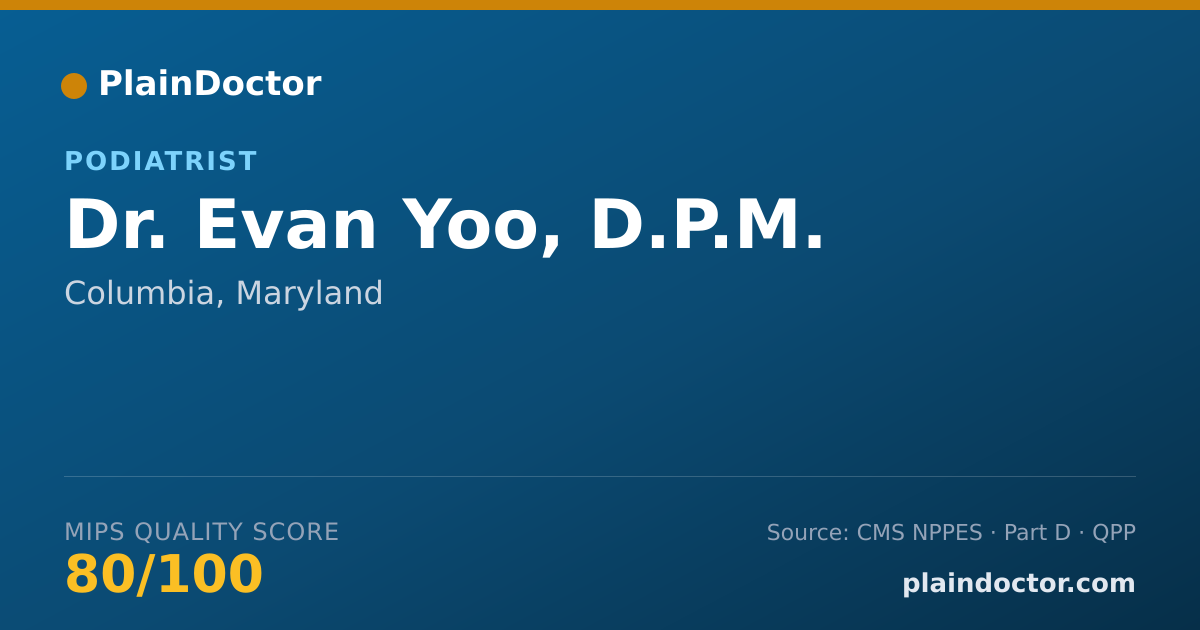Shareable card for Evan Yoo, D.P.M. - Foot & Ankle Surgery Podiatrist, Columbia, MD