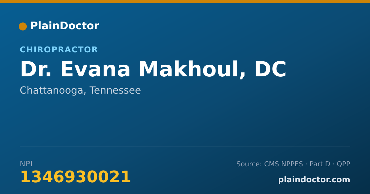 Shareable card for Evana Makhoul, DC - Chiropractor, Chattanooga, TN