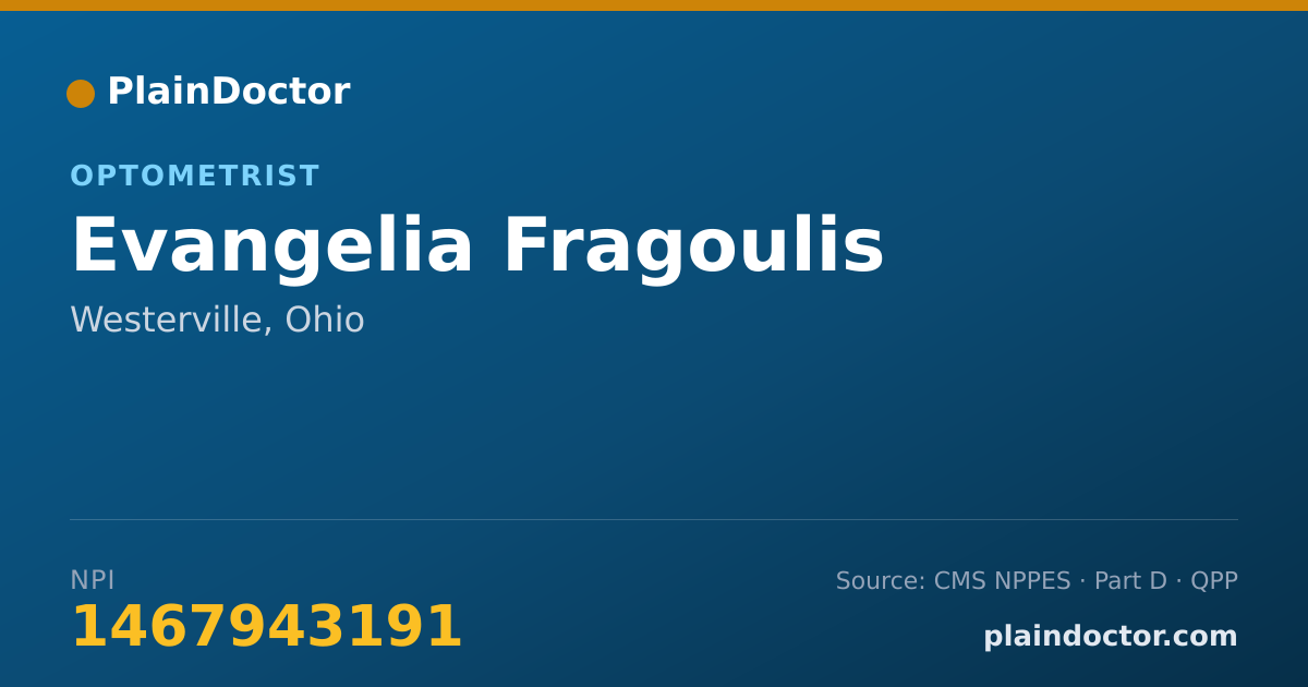 Shareable card for Evangelia Fragoulis - Optometrist, Westerville, OH