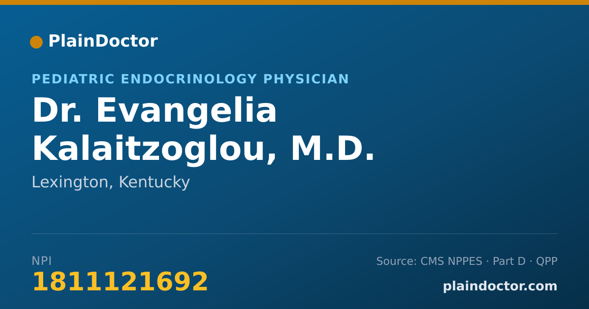 Shareable card for Evangelia Kalaitzoglou, M.D. - Pediatric Endocrinology Physician, Lexington, KY