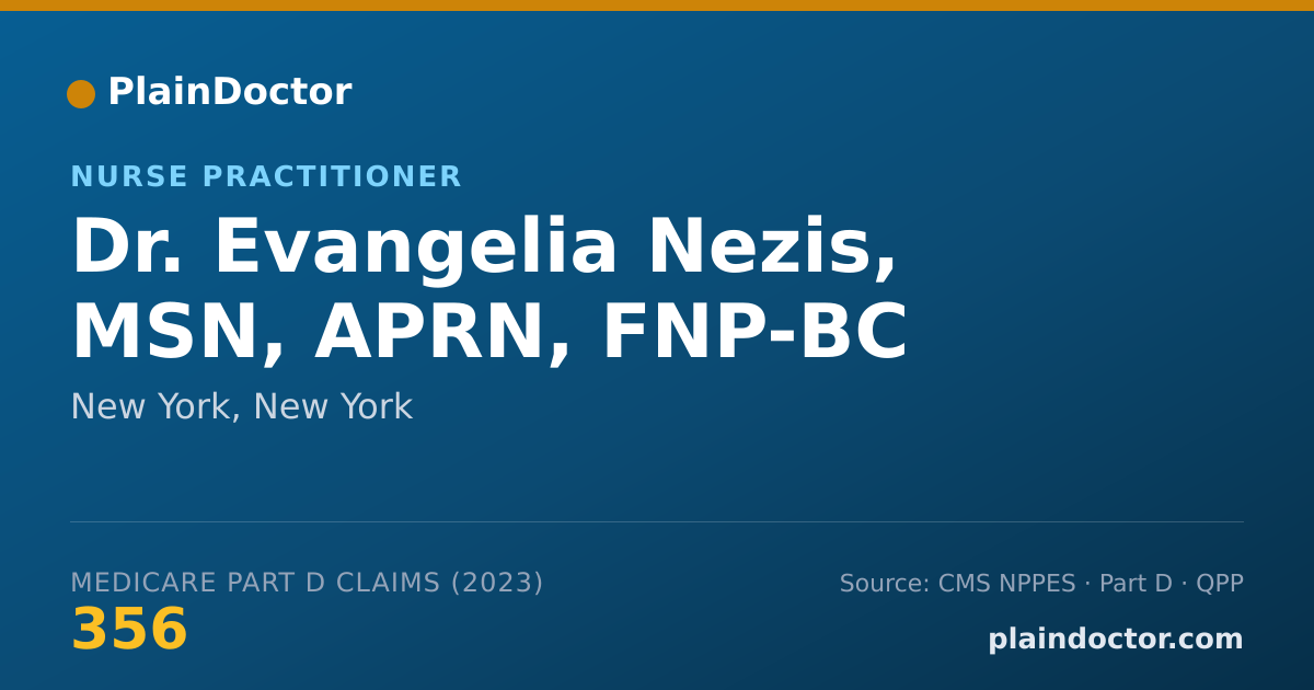 Shareable card for Evangelia Nezis, MSN, APRN, FNP-BC - Nurse Practitioner, New York, NY
