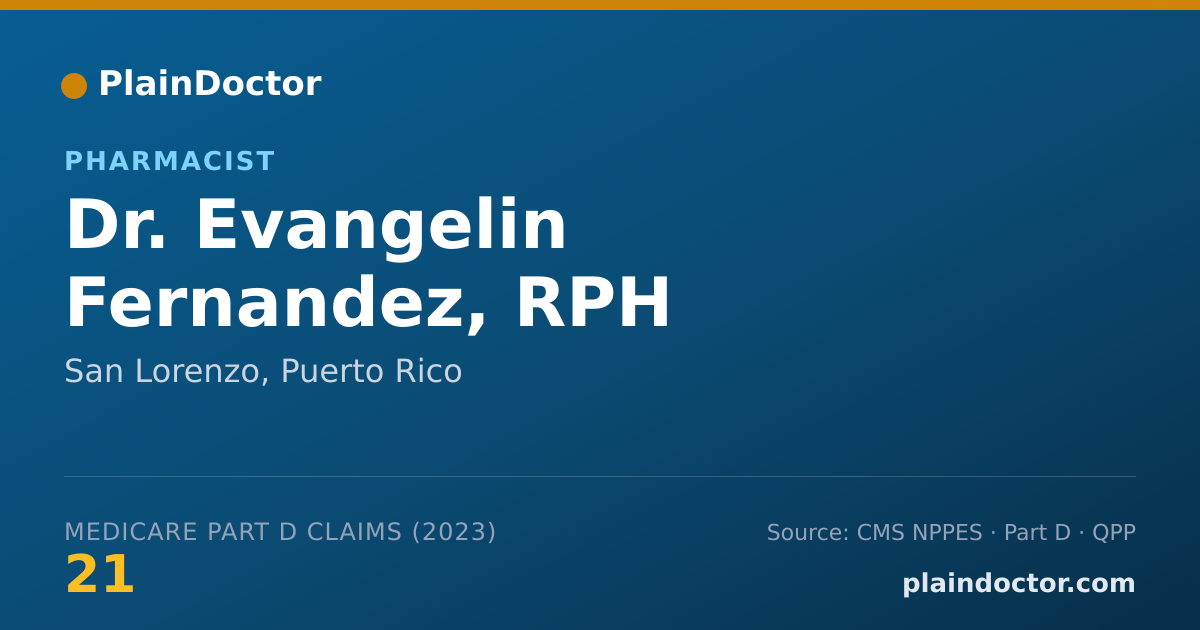 Shareable card for Evangelin Fernandez, RPH - Pharmacist, San Lorenzo, PR