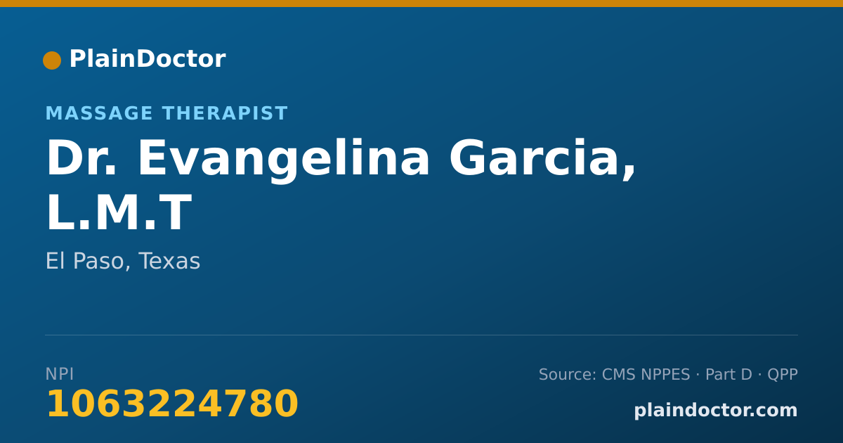 Shareable card for Evangelina Garcia, L.M.T - Massage Therapist, El Paso, TX