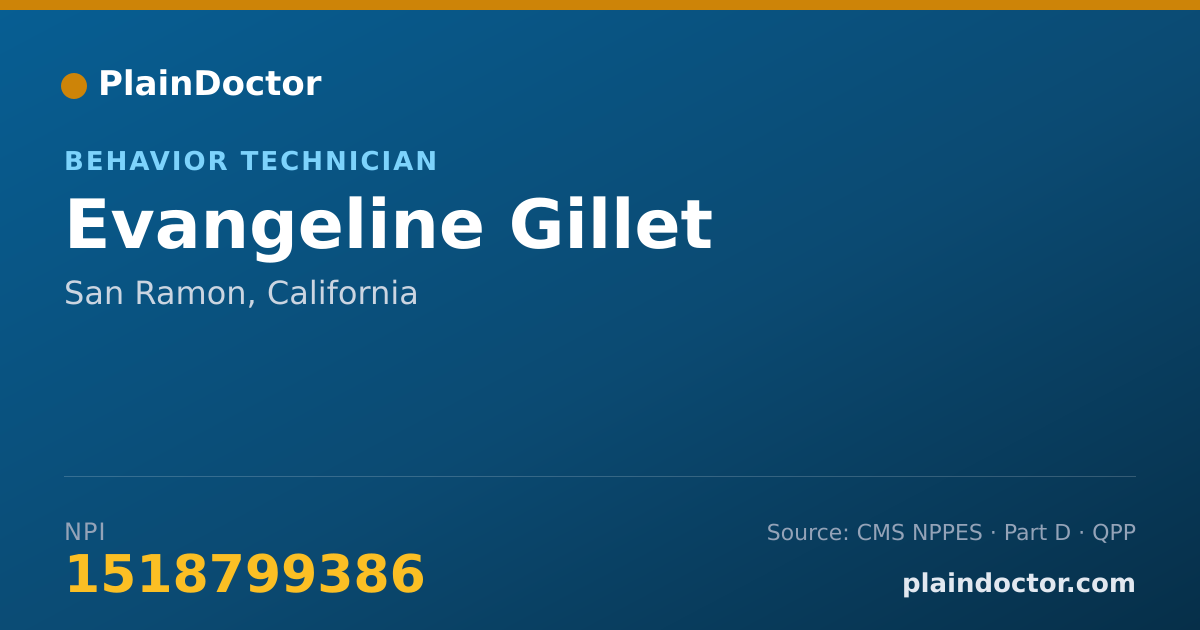 Shareable card for Evangeline Gillet - Behavior Technician, San Ramon, CA
