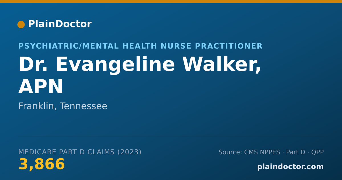 Shareable card for Evangeline Walker, APN - Psychiatric/Mental Health Nurse Practitioner, Franklin, TN