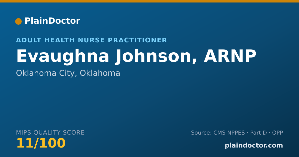 Shareable card for Evaughna Johnson, ARNP - Adult Health Nurse Practitioner, Oklahoma City, OK