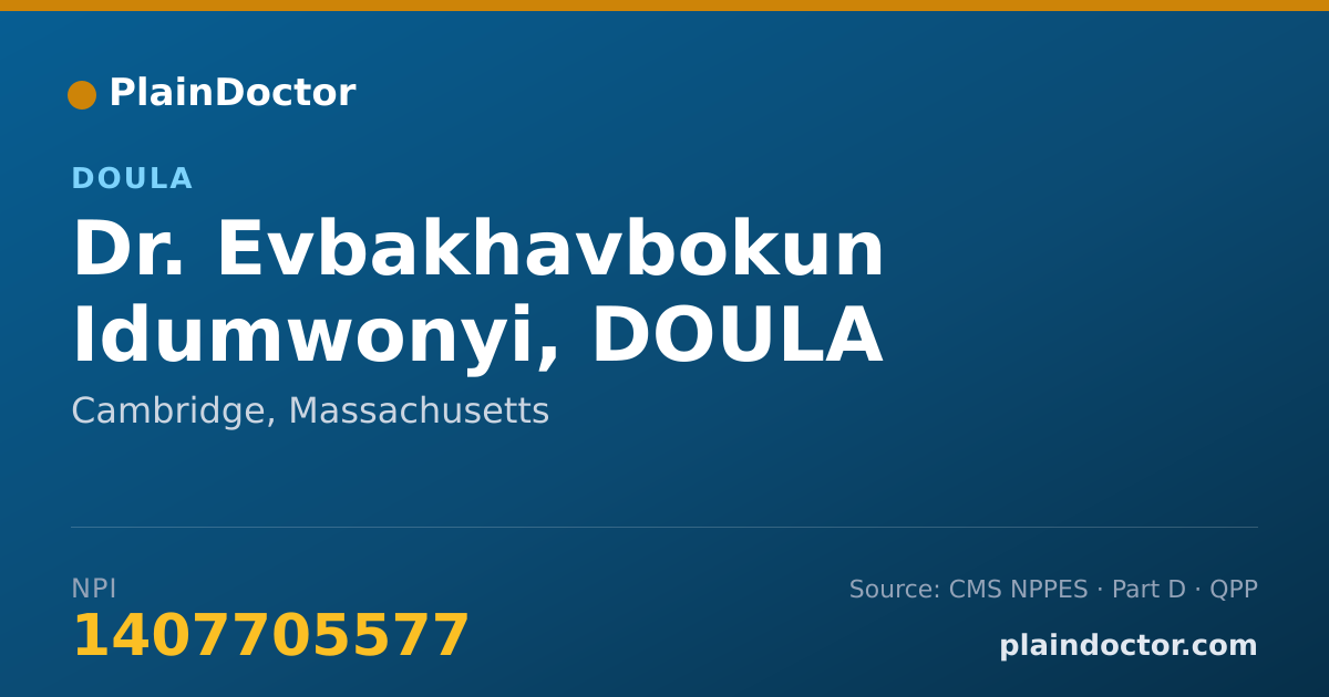 Shareable card for Evbakhavbokun Idumwonyi, DOULA - Doula, Cambridge, MA