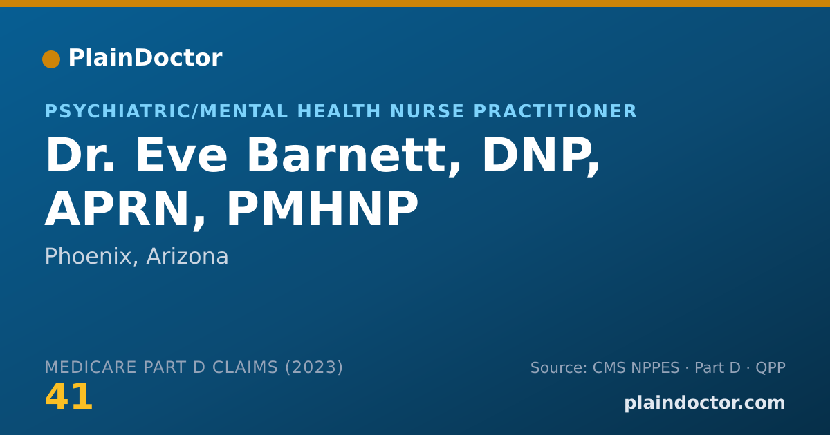 Shareable card for Eve Barnett, DNP, APRN, PMHNP - Psychiatric/Mental Health Nurse Practitioner, Phoenix, AZ
