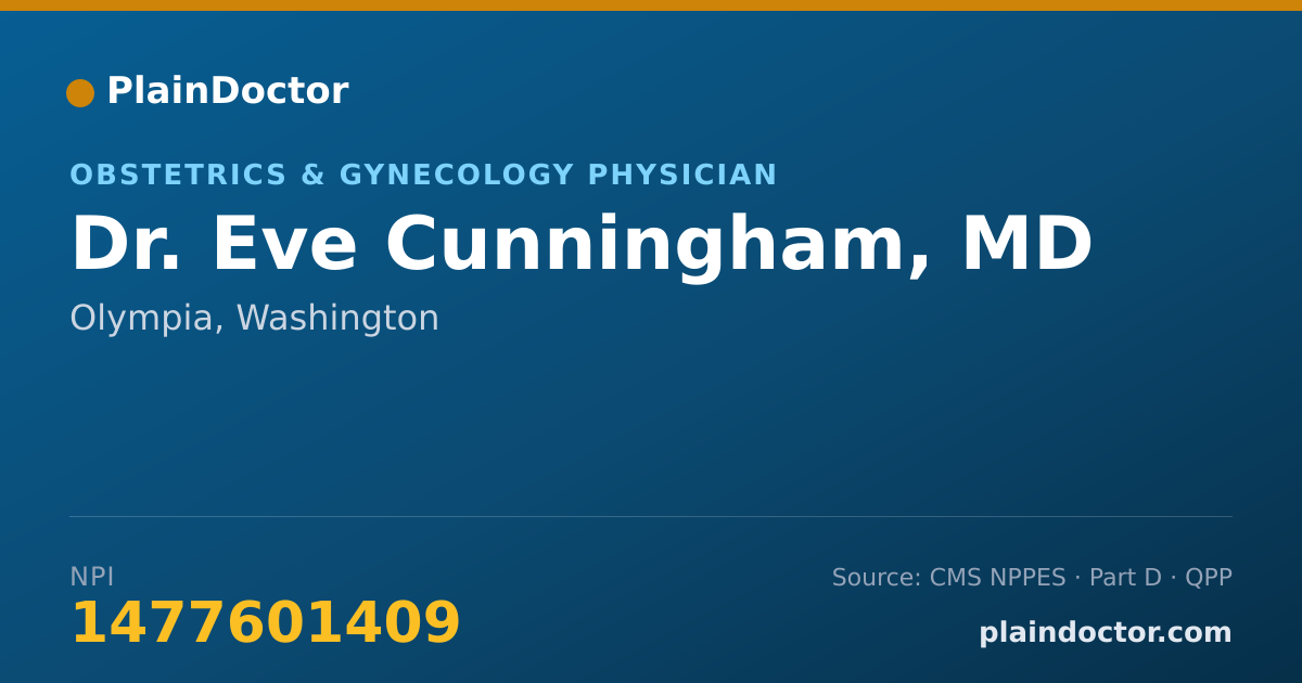 Shareable card for Eve Cunningham, MD - Obstetrics & Gynecology Physician, Olympia, WA