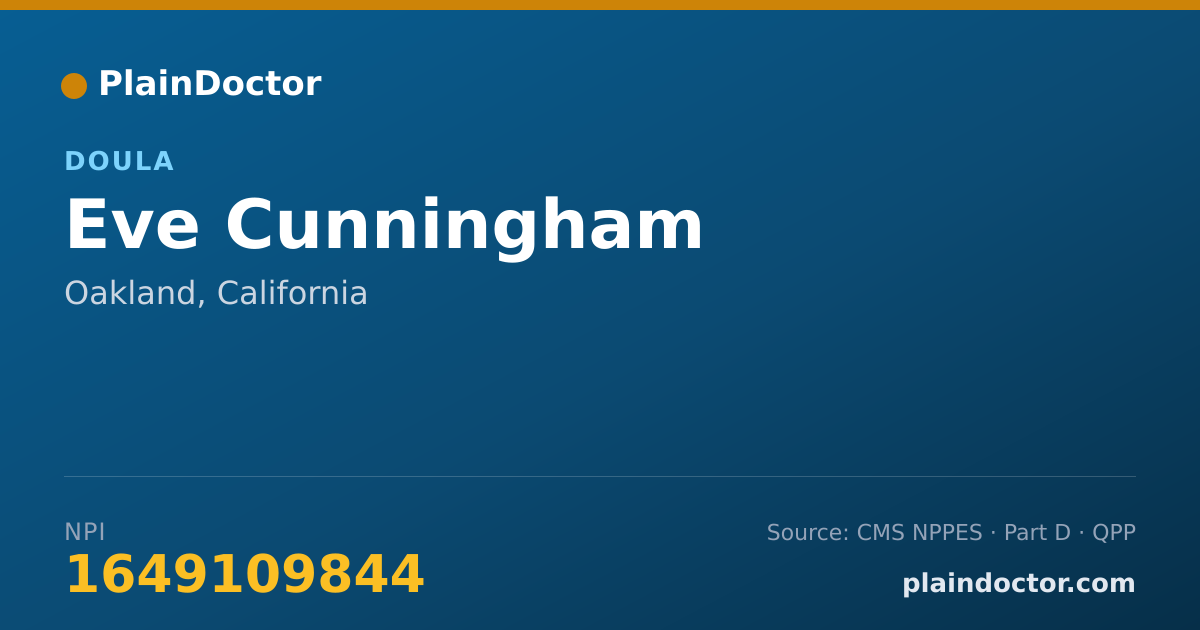Shareable card for Eve Cunningham - Doula, Oakland, CA