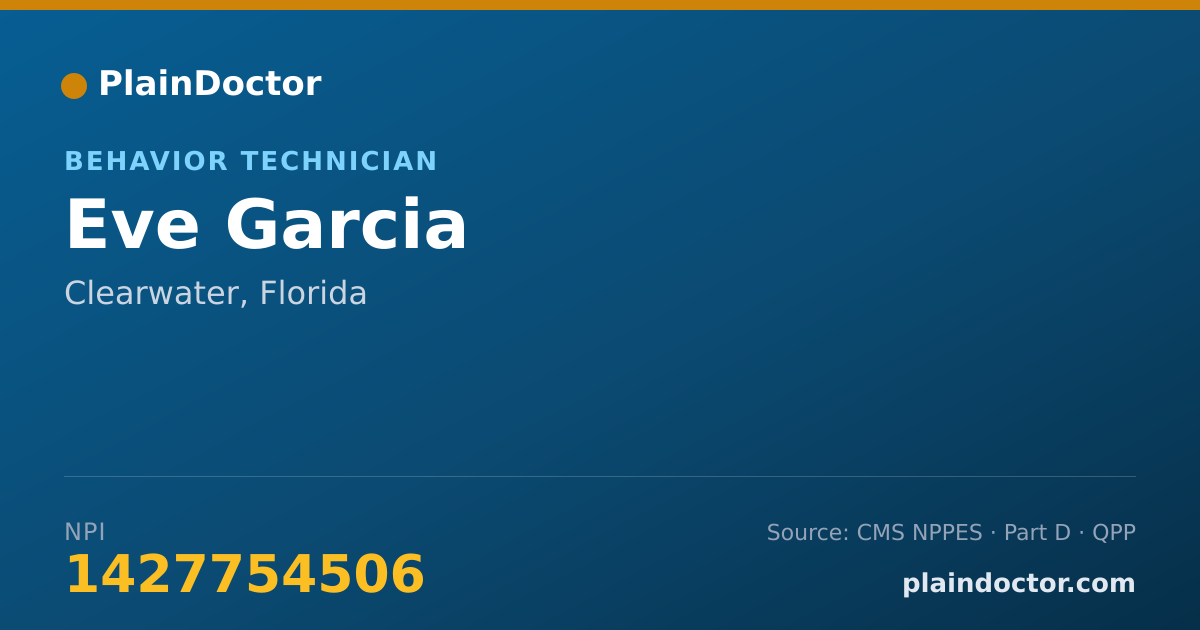 Shareable card for Eve Garcia - Behavior Technician, Clearwater, FL
