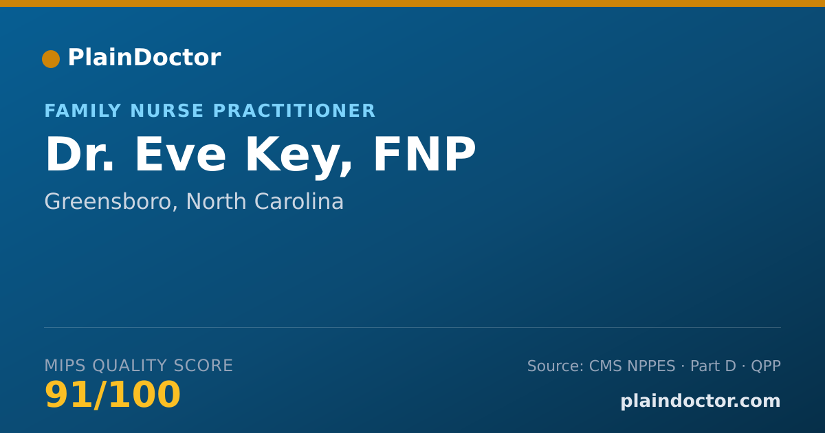 Shareable card for Eve Key, FNP - Family Nurse Practitioner, Greensboro, NC