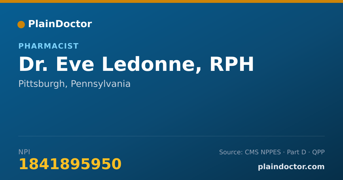 Shareable card for Eve Ledonne, RPH - Pharmacist, Pittsburgh, PA