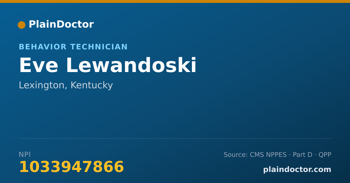Shareable card for Eve Lewandoski - Behavior Technician, Lexington, KY