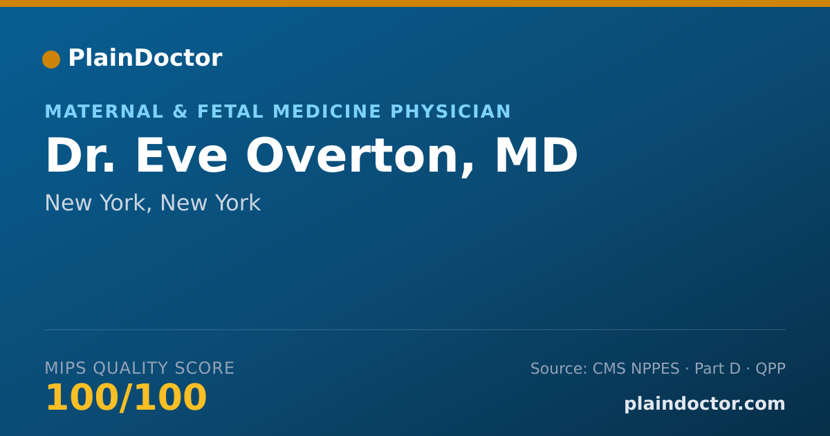 Shareable card for Eve Overton, MD - Maternal & Fetal Medicine Physician, New York, NY
