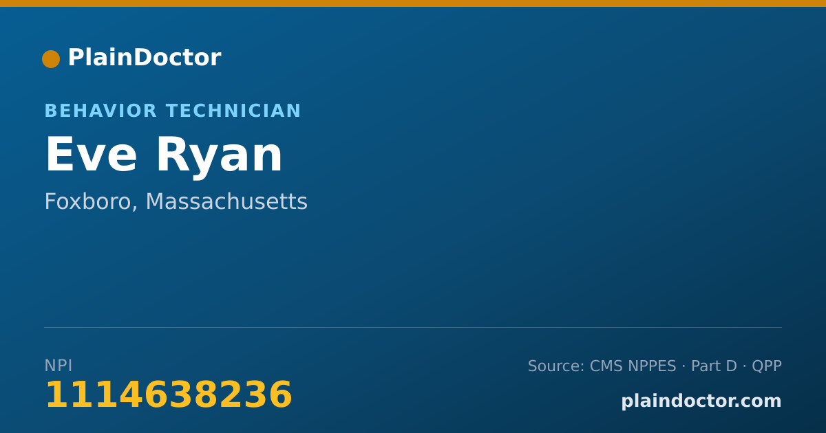 Shareable card for Eve Ryan - Behavior Technician, Foxboro, MA