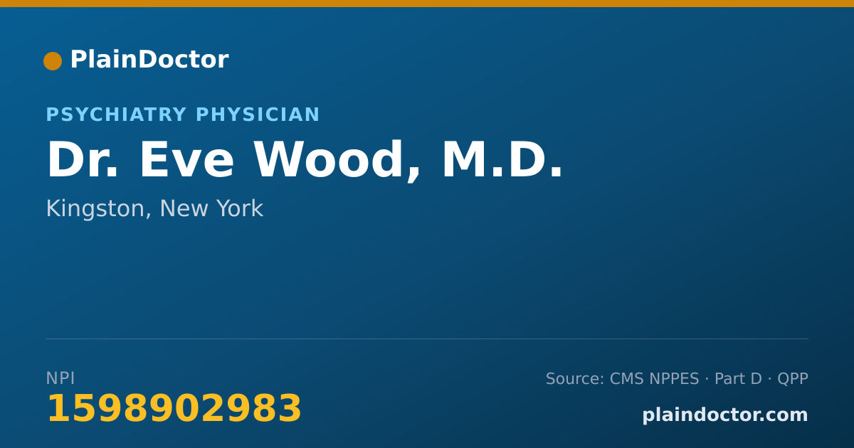 Shareable card for Eve Wood, M.D. - Psychiatry Physician, Kingston, NY