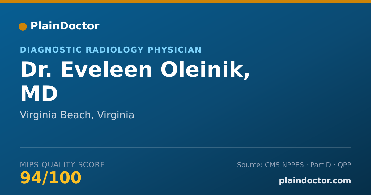 Shareable card for Eveleen Oleinik, MD - Diagnostic Radiology Physician, Virginia Beach, VA