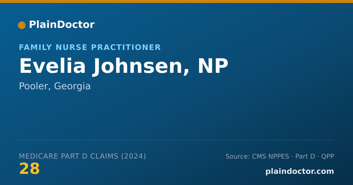 Shareable card for Evelia Johnsen, NP - Family Nurse Practitioner, Pooler, GA