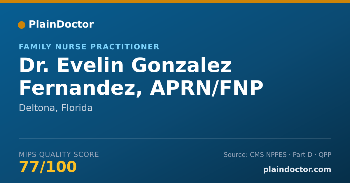 Shareable card for Evelin Gonzalez Fernandez, APRN/FNP - Family Nurse Practitioner, Deltona, FL