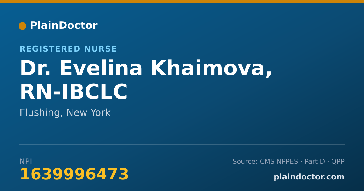Shareable card for Evelina Khaimova, RN-IBCLC - Registered Nurse, Flushing, NY