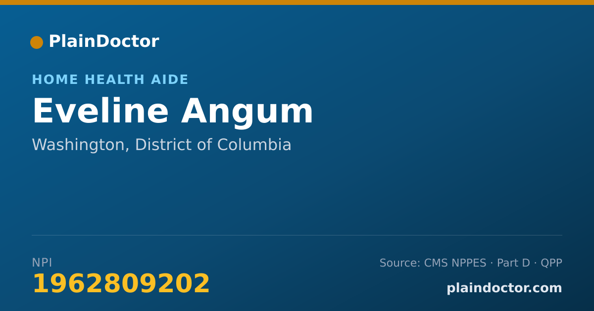 Shareable card for Eveline Angum - Home Health Aide, Washington, DC