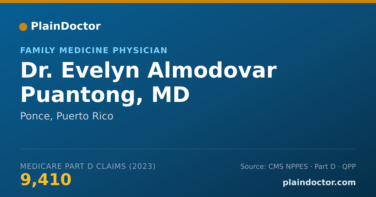 Shareable card for Evelyn Almodovar Puantong, MD - Family Medicine Physician, Ponce, PR