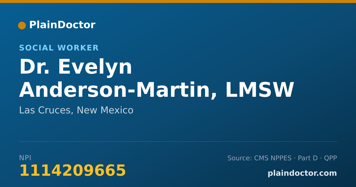 Shareable card for Evelyn Anderson-Martin, LMSW - Social Worker, Las Cruces, NM
