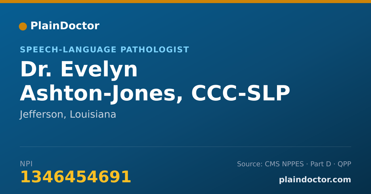 Shareable card for Evelyn Ashton-Jones, CCC-SLP - Speech-Language Pathologist, Jefferson, LA
