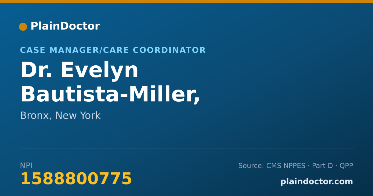 Shareable card for Evelyn Bautista-Miller, L.M.S.W. - Case Manager/Care Coordinator, Bronx, NY