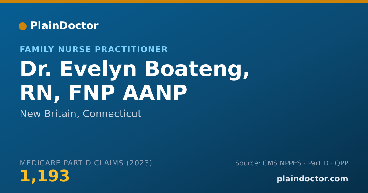 Shareable card for Evelyn Boateng, RN, FNP AANP - Family Nurse Practitioner, New Britain, CT