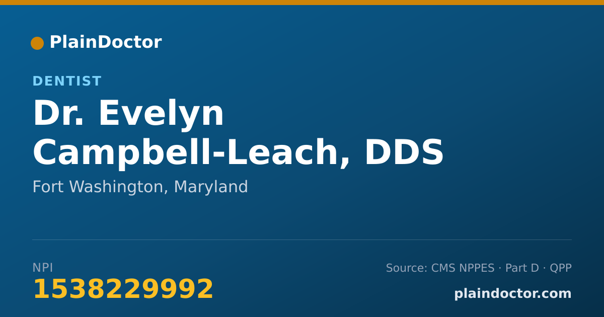 Shareable card for Evelyn Campbell-Leach, DDS - Dentist, Fort Washington, MD