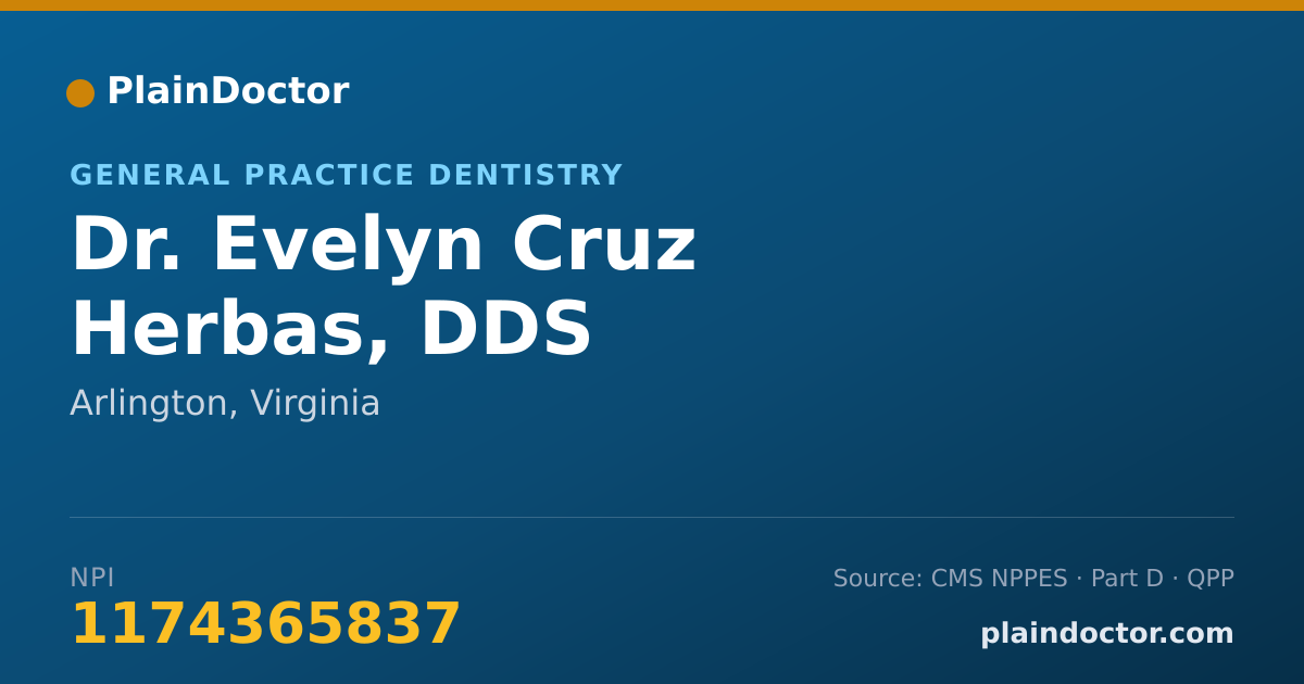 Shareable card for Evelyn Cruz Herbas, DDS - General Practice Dentistry, Arlington, VA