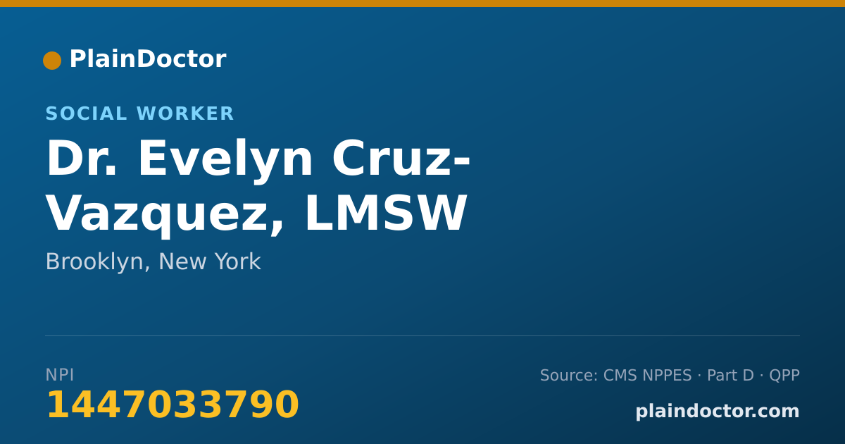 Shareable card for Evelyn Cruz- Vazquez, LMSW - Social Worker, Brooklyn, NY