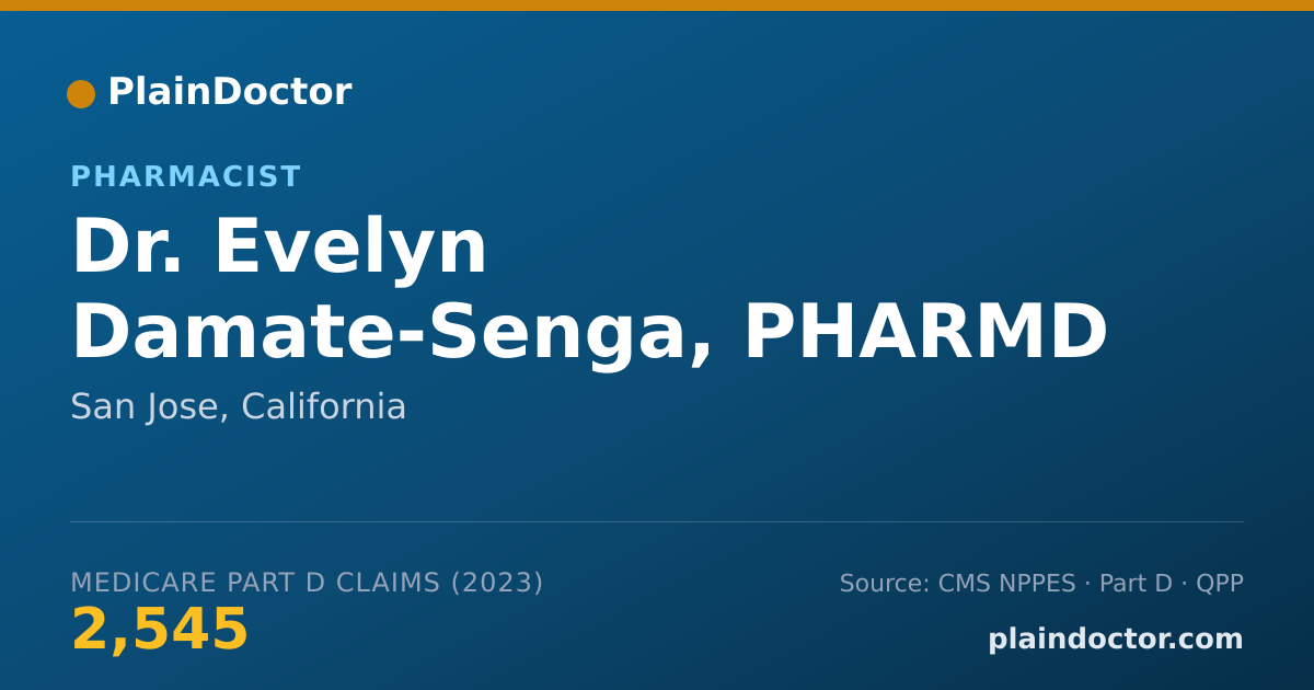 Shareable card for Evelyn Damate-Senga, PHARMD - Pharmacist, San Jose, CA