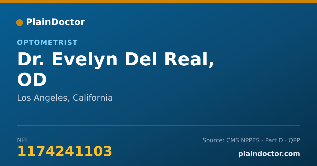 Shareable card for Evelyn Del Real, OD - Optometrist, Los Angeles, CA