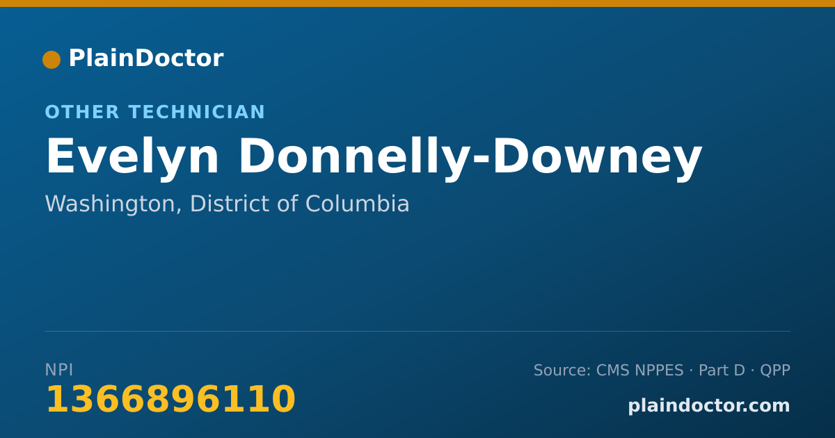 Shareable card for Evelyn Donnelly-Downey - Other Technician, Washington, DC