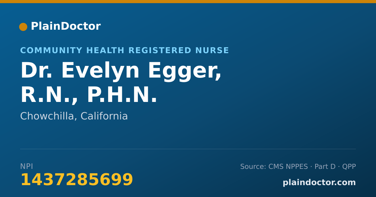 Shareable card for Evelyn Egger, R.N., P.H.N. - Community Health Registered Nurse, Chowchilla, CA