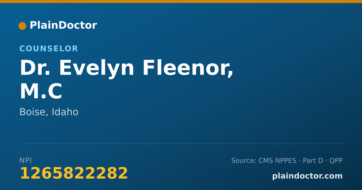 Shareable card for Evelyn Fleenor, M.C - Counselor, Boise, ID