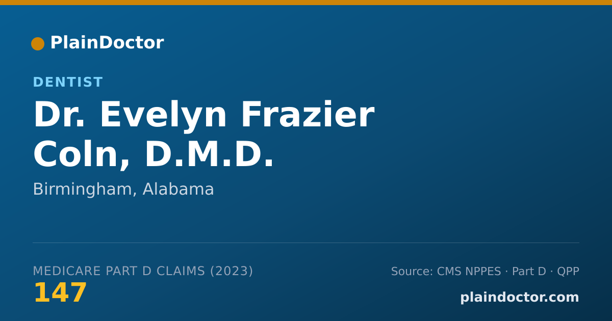 Shareable card for Evelyn Frazier Coln, D.M.D. - Dentist, Birmingham, AL