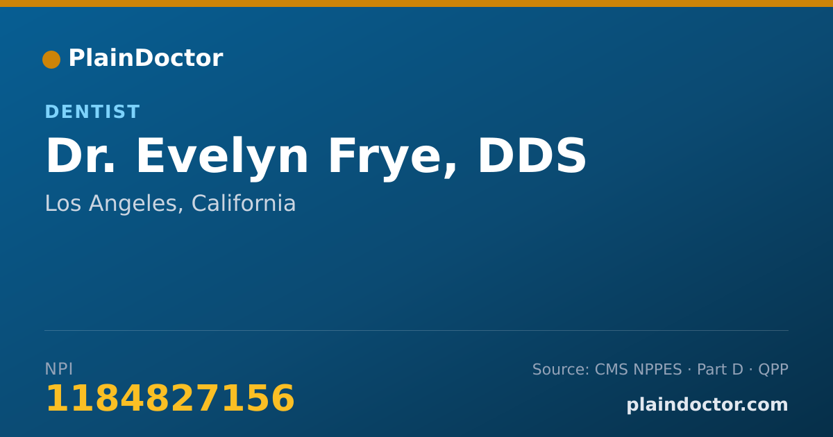 Shareable card for Evelyn Frye, DDS - Dentist, Los Angeles, CA