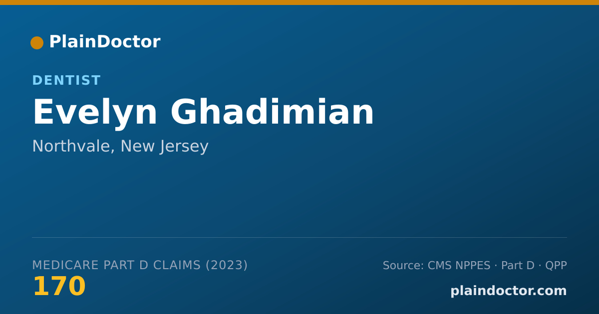 Shareable card for Evelyn Ghadimian - Dentist, Northvale, NJ