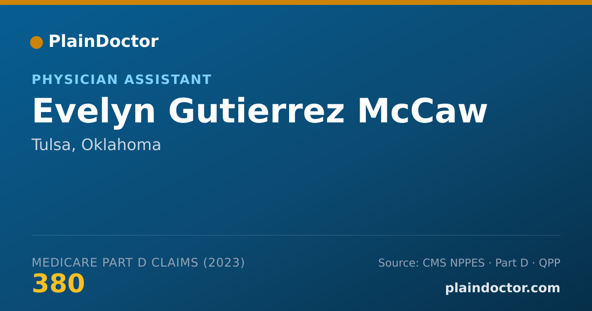 Shareable card for Evelyn Gutierrez McCaw - Physician Assistant, Tulsa, OK